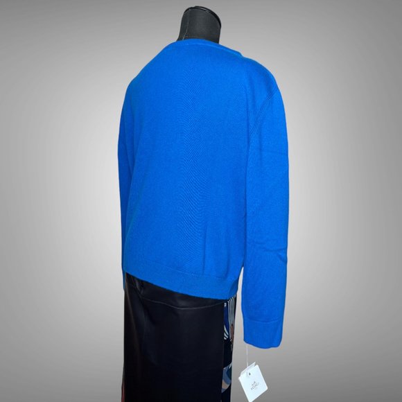 Hermes NWT 64% Cashmere 36% Cotton Womens Pullover Sweater EU Size 44 BLEU SMAL - Picture 4 of 11